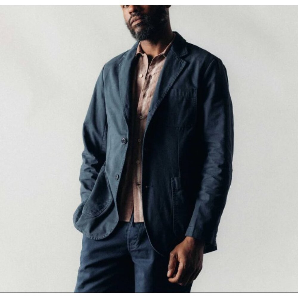 Taylor Stitch The Foundation Sport Coat Organic Navy Twill Size 42 NWT M…